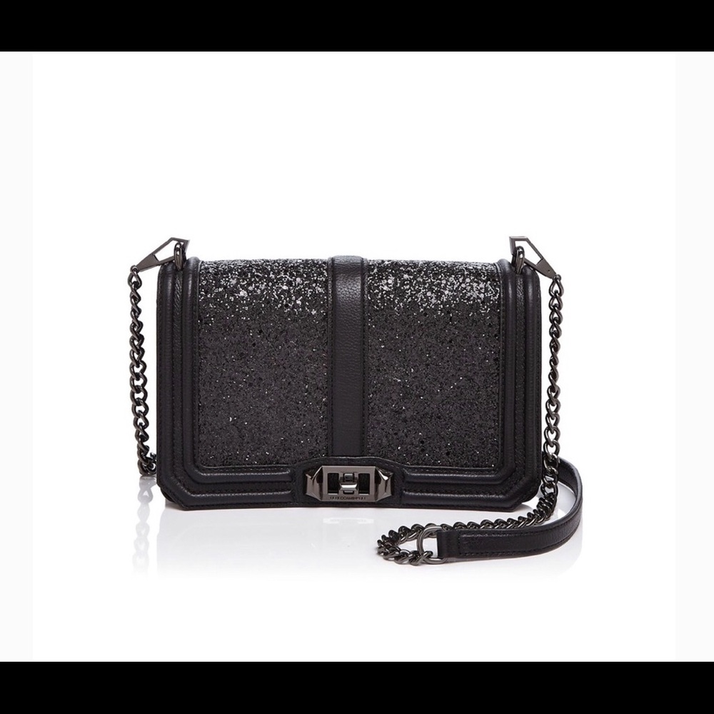 Rebecca Minkoff black glitter crossbody